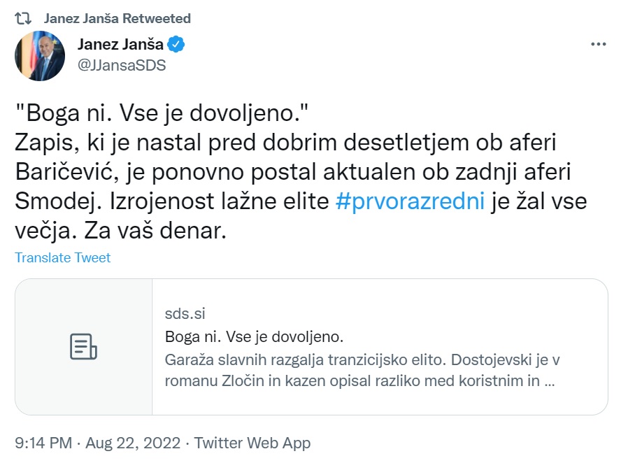Janševa podtikanja