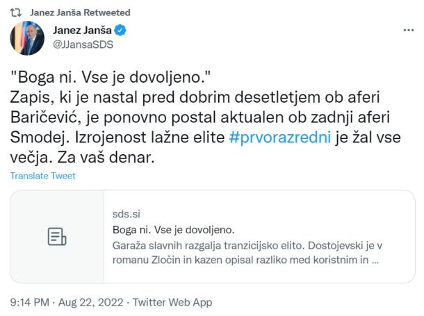 Janševa podtikanja