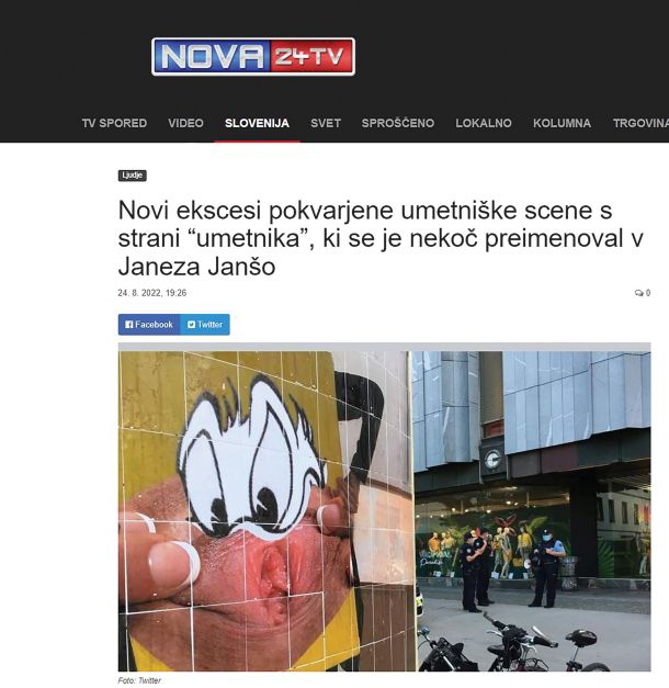 Spletna stran Nova24, ki je del propagandnega stroja stranke SDS, je med sprevržene umetnike uvrstila tudi slikarja Žigo Kariža; kronski dokaz za to je njegova slika Jake Racmana iz leta 2015. 