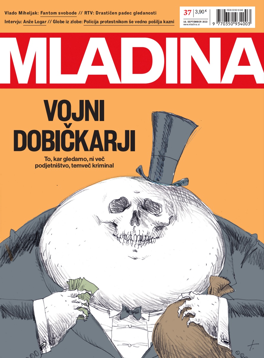 Naslovnica jutrišnje Mladine: VOJNI DOBIČKARJI