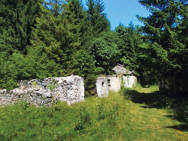 Ruševine na nekdanji Janševi parceli v osrčju Triglavskega narodnega parka.
