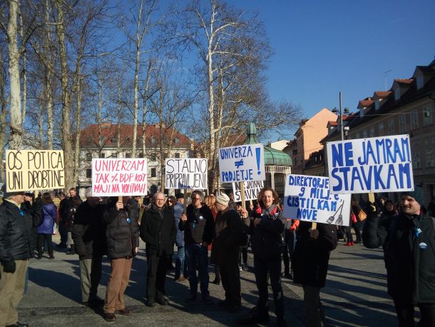 Stavka javnega sektorja na Kongresnem trgu v Ljubljani leta 2018