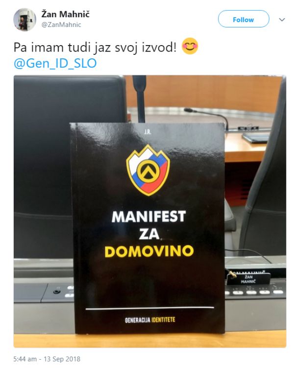 Znameniti Mahničev izvod identitarnega manifesta v parlamentu