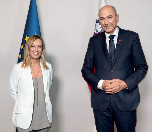 Fratelli 2:Giorgia Meloni je 1. septembra 2021 na povabilo Janeza Janše prišla na Bled