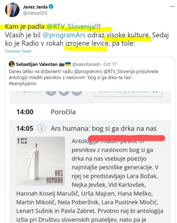 Janšev tvit