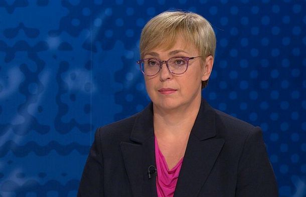 Predsedniška kandidatka Nataša Pirc Musar na včerajšnjem soočenju na TV Slovenija 