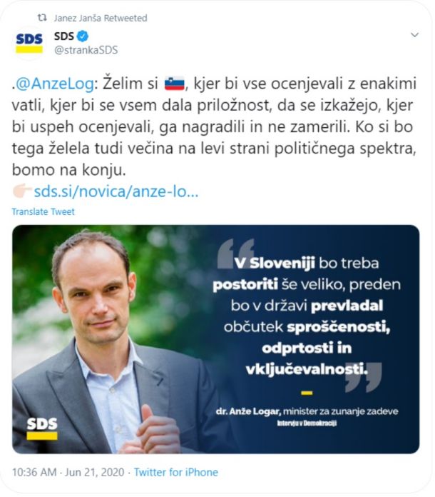 Janšev kandidat s sproščenim občutkom