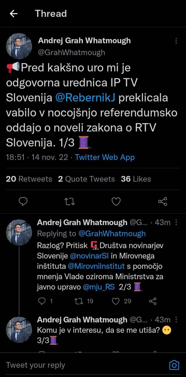 Tvit generala RTV SLO