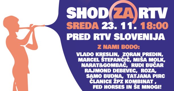 Letak, ki poziva k udeležbi na shod za RTV