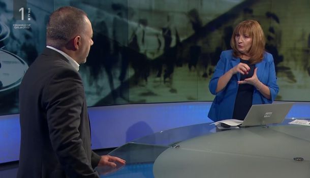 Minister za zdravje in voditeljica Tanja Starič v oddaji Odmevi na TV Slovenija