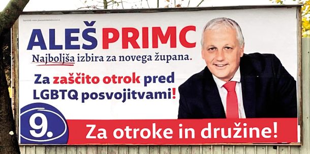 Predvolilni plakat Aleša Primca v Ljubljani