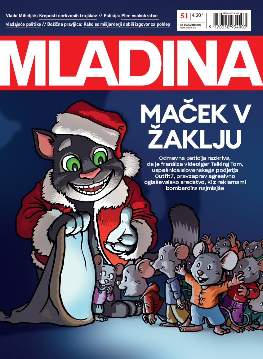 Naslovnica nove Mladine / MAČEK V ŽAKLJU