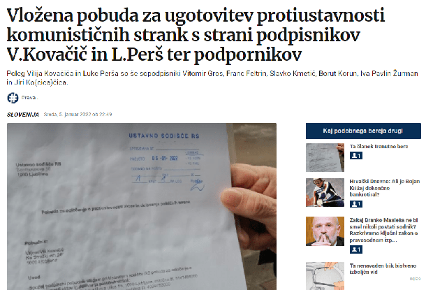 Začetni del članka, ki ga je objavil Luka Perš na svojem portalu (prava.si)