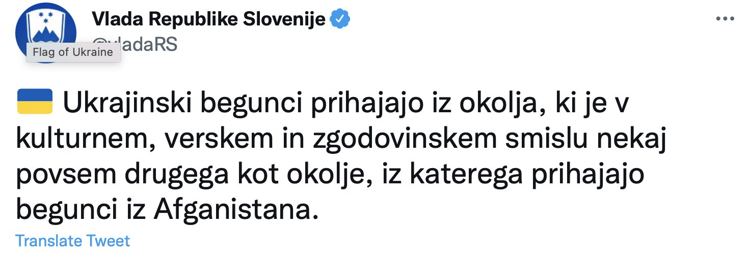 Izbrisani vladni tvit