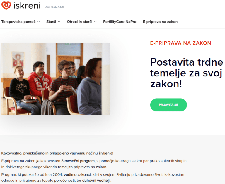 Zavod Iskreni že izvaja programe na sveti zakon (vir: http://www.iskreni.net)