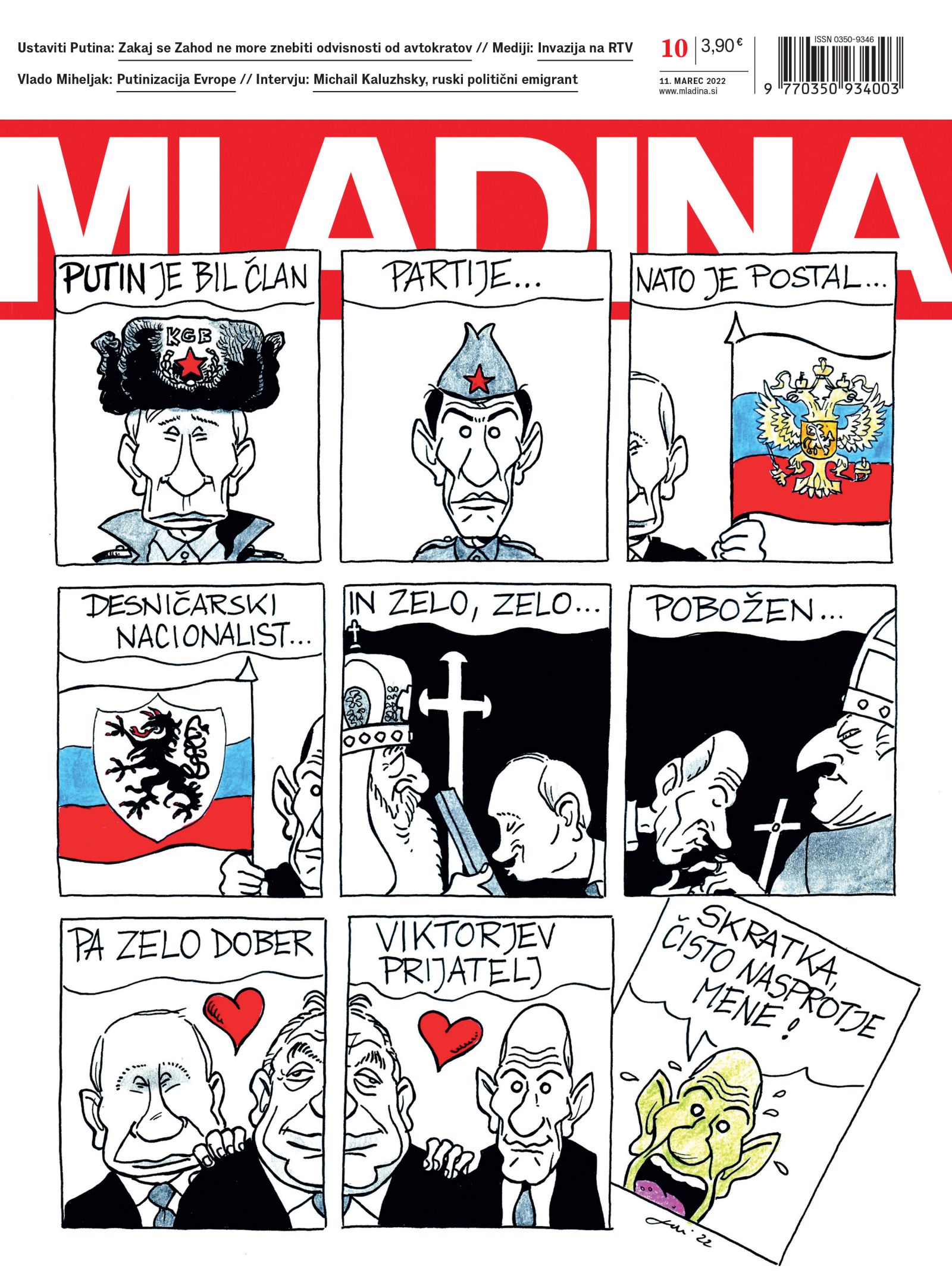 Naslovnica jutrišnje Mladine: PUTIN / JANŠA