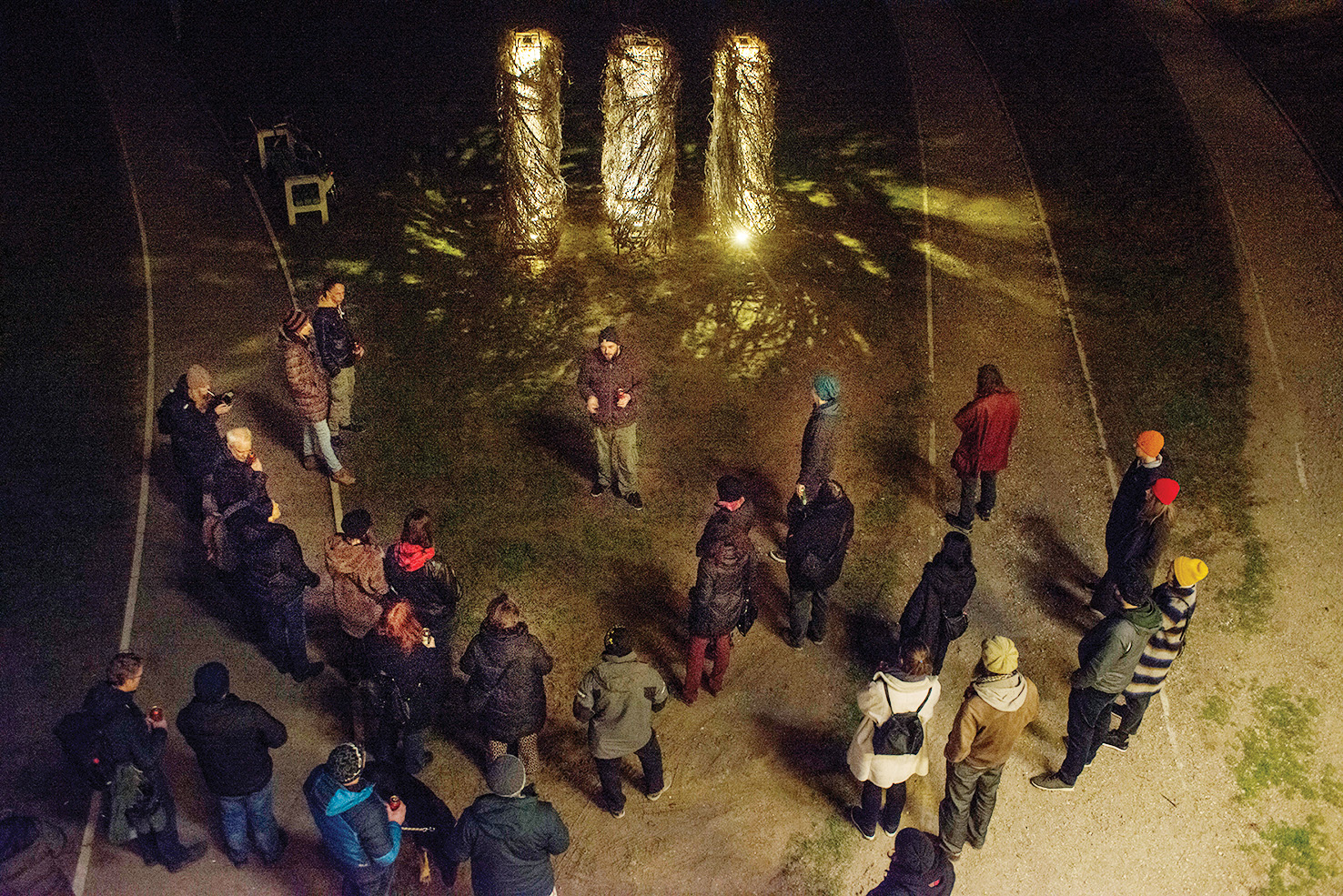 Matej Bizovičar: Žarek, svetlobni objekt, park ob Gradaščici, LJ | DK