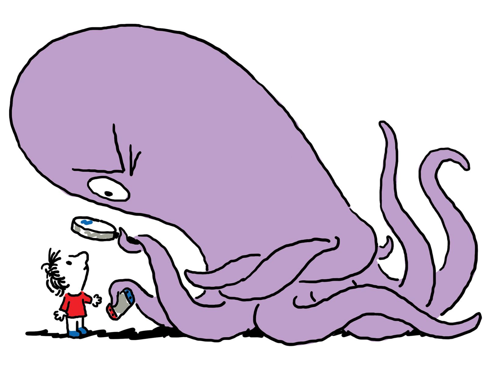 Ilustracija, s katero je v Businessweeku, tedniku ameriškega medijskega imperija Bloomberg, opremil članek o kriptoborzi Kraken.