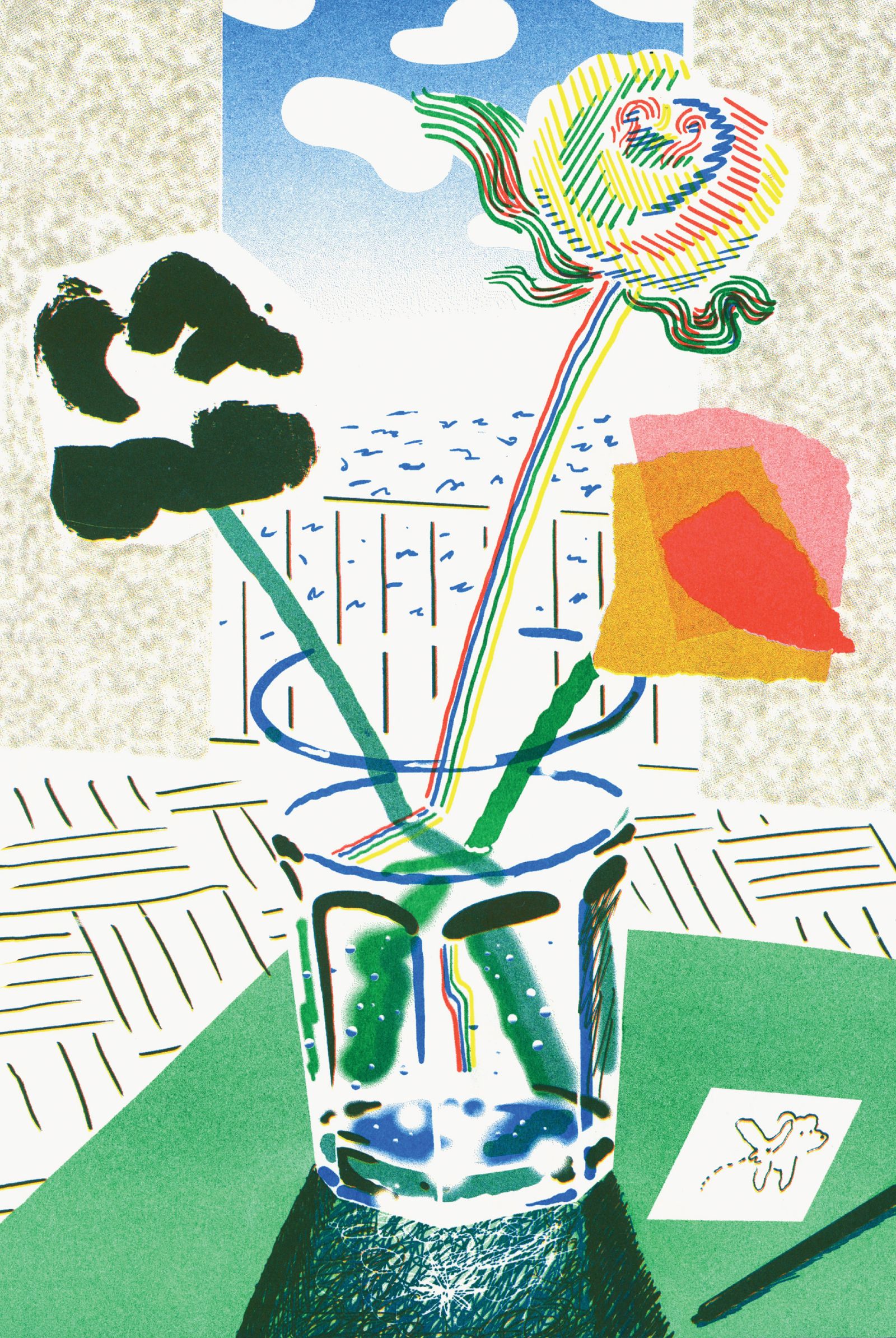 Ko ima popolno ustvarjalno svobodo, skoraj vedno nariše rožo. Tudi njegovi vzorniki – Matisse, Van Gogh, Hockney in Bonnard – so radi upodabljali rastlinje.