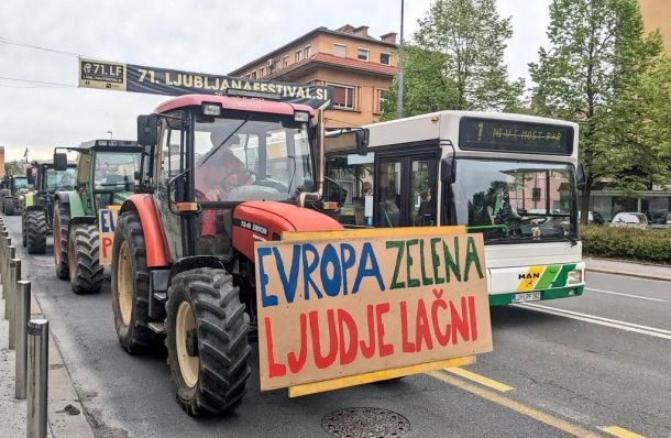 Včerajšnji protest kmetov v Ljibljani