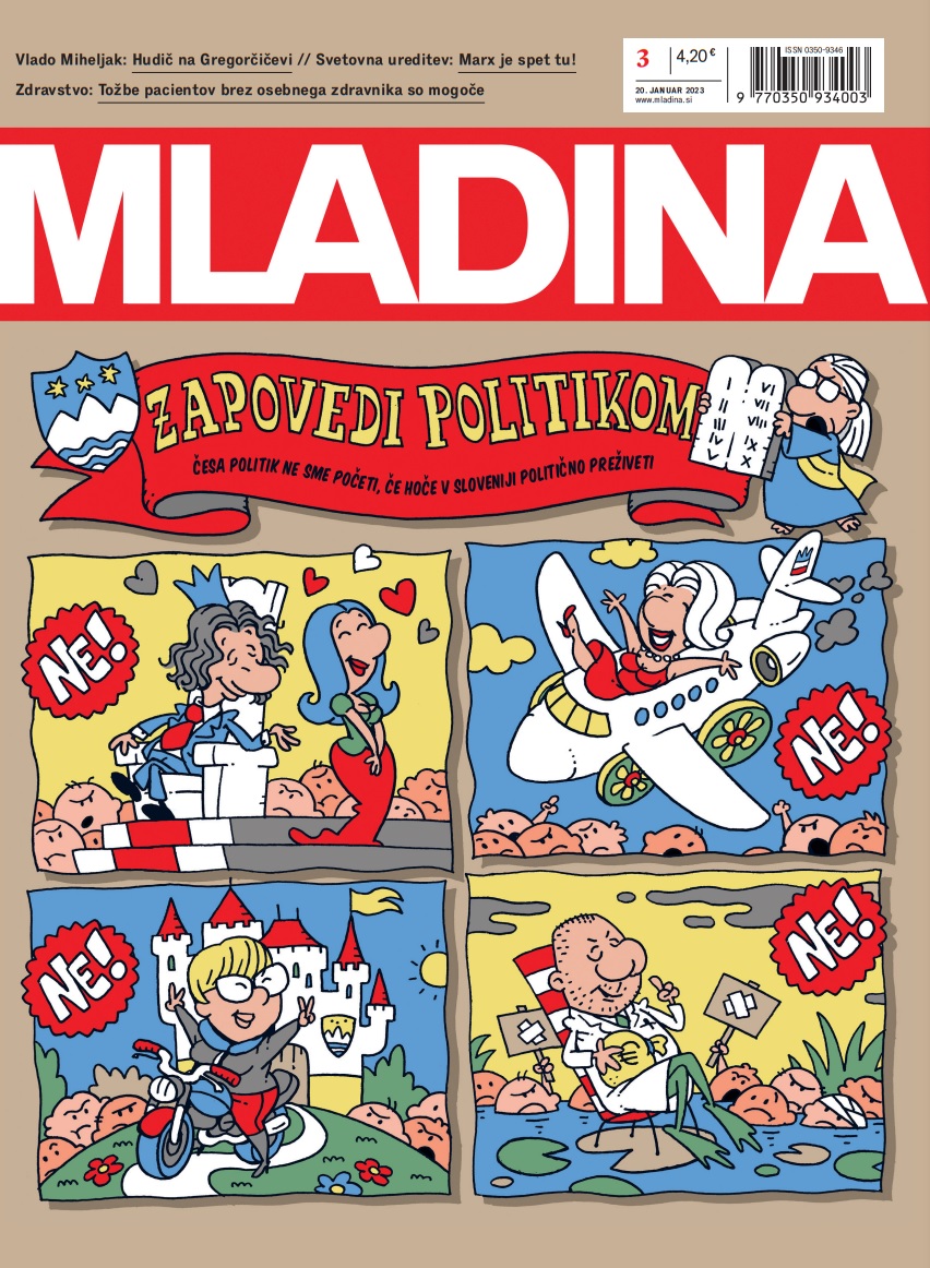 Naslovnica nove Mladine / ZAPOVEDI POLITIKOM