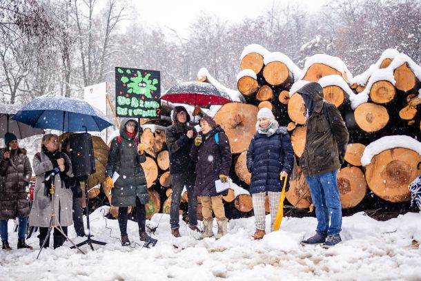 Protest so organizirali člani gibanja Mladi za podnebno pravičnost in skupina Protestival.