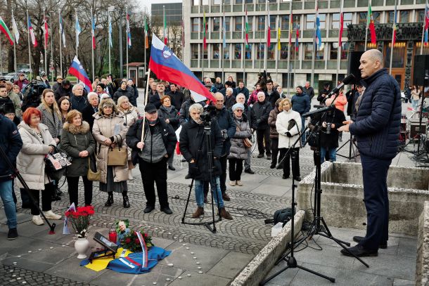 Janez Janša na zborovanju SDS ob 20. obletnici smrti Jožeta Pučnika 