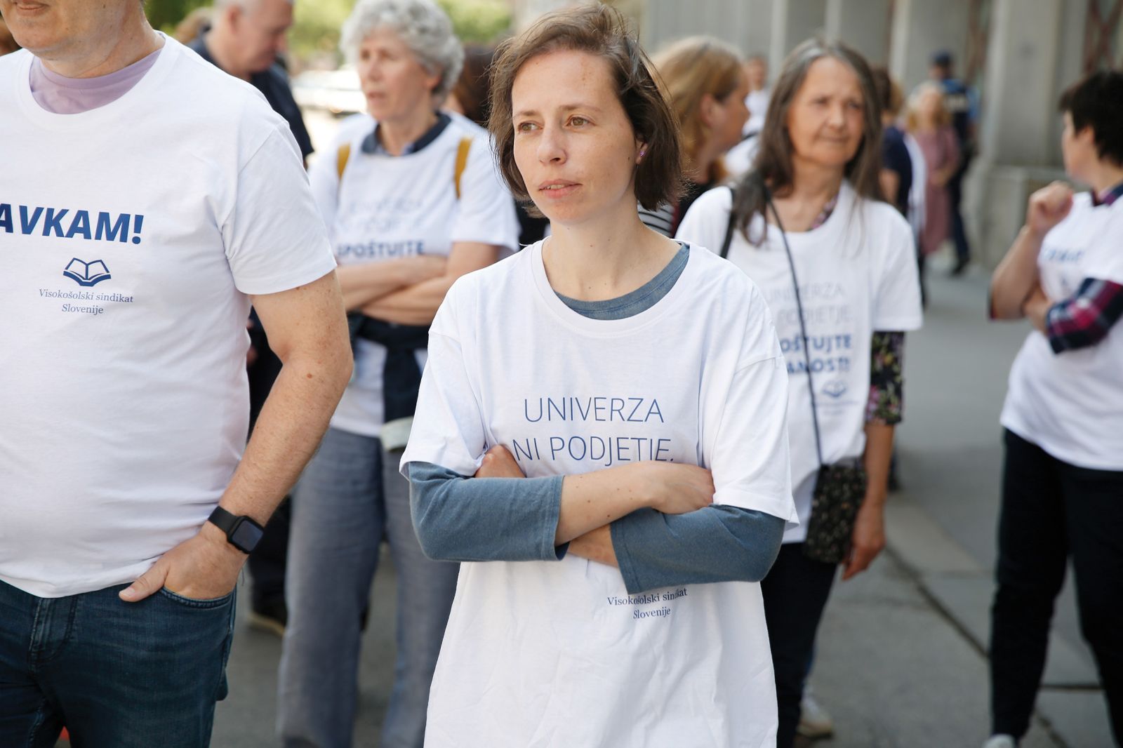 Visokošolska stavka pred stavbo ljubljanske Filozofske fakultete