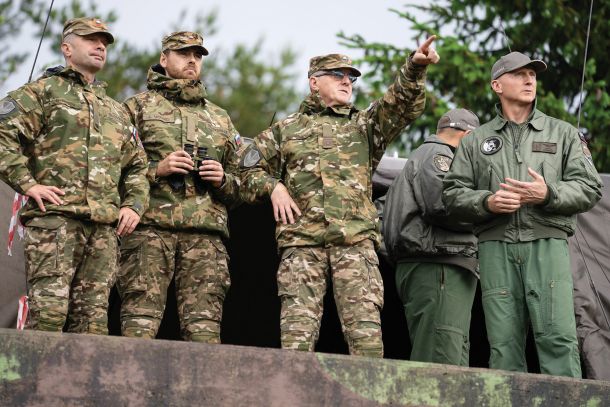 Poveljnik sil Slovenske vojske, generalmajor Roman Urbanč med osrednjo vajo Jadranski udar 2023 