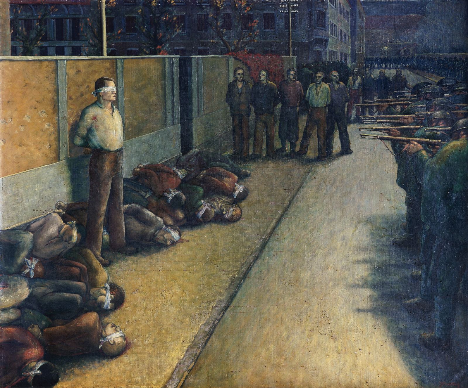 Novoodkrito delo Toneta Kralja se nahaja na hrbtni strani slike Streljanje talcev, 13. 10. 1942 (od 1945 dalje, olje na platno), ki je že od samega začetka del muzejske zbirke.