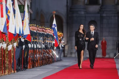 Tina Gaber in Robert Golob na državni proslavi ob dnevu državnosti 24. junija 2023
