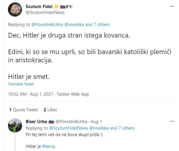 Tvit Urbana Purgarja, nekdanjega urednika NTA in člana t.i. Rumenih jopičev