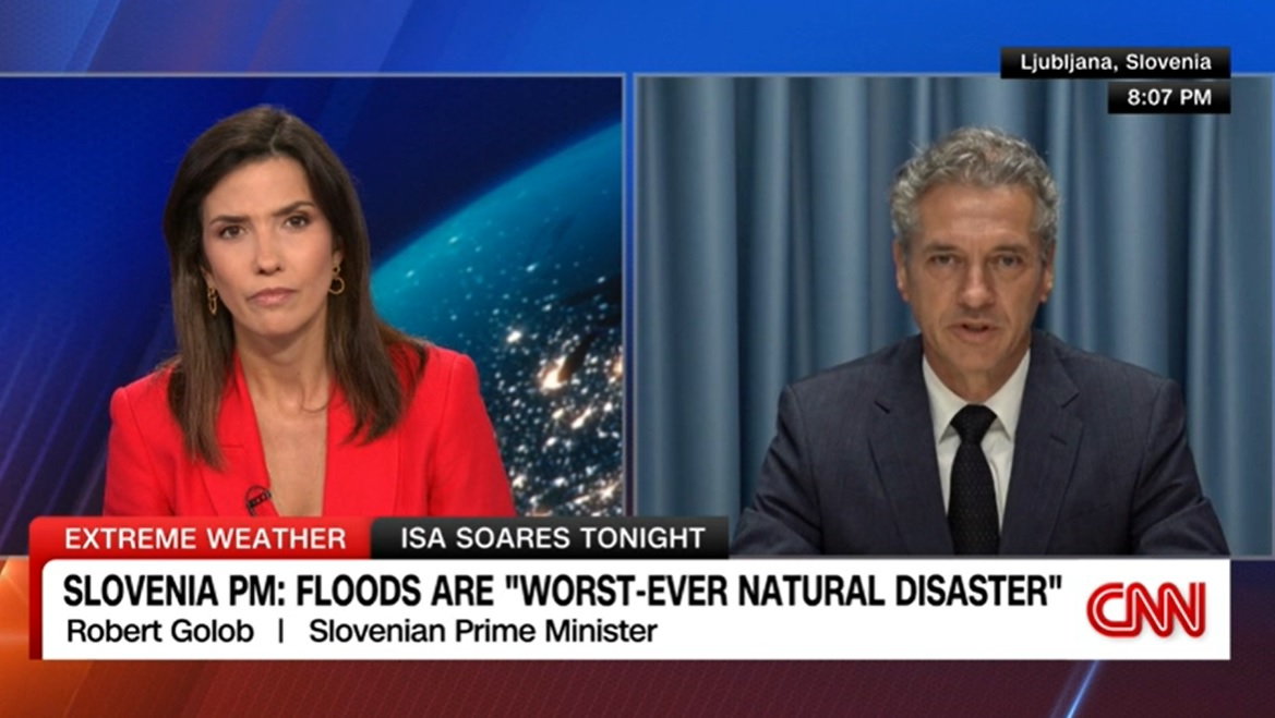 Slovenski premier Robert Golob v informativni oddaji na CNN