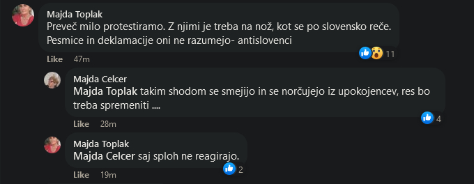 Ruparjeva podpornica, ki bi raje šla kar na nož, kajti pesmice ne zaležejo