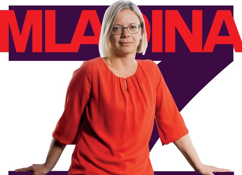 Naslovnica nove Mladine /  MINISTRICA IN 7%