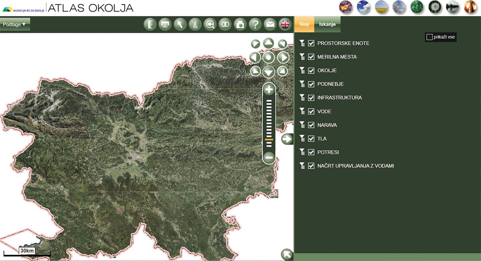 Javna baza Atlas okolja, ki jo upravlja Agencija RS za okolje, omogoča preverjanje dosega 10-, 100- in 500-letnih poplav.