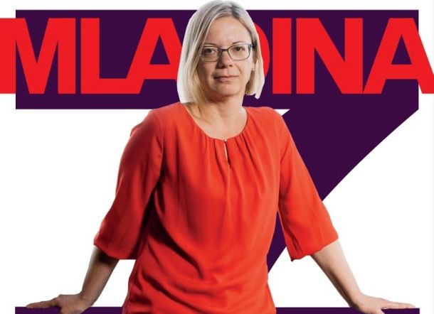Naslovnica nove Mladine /  MINISTRICA IN 7%