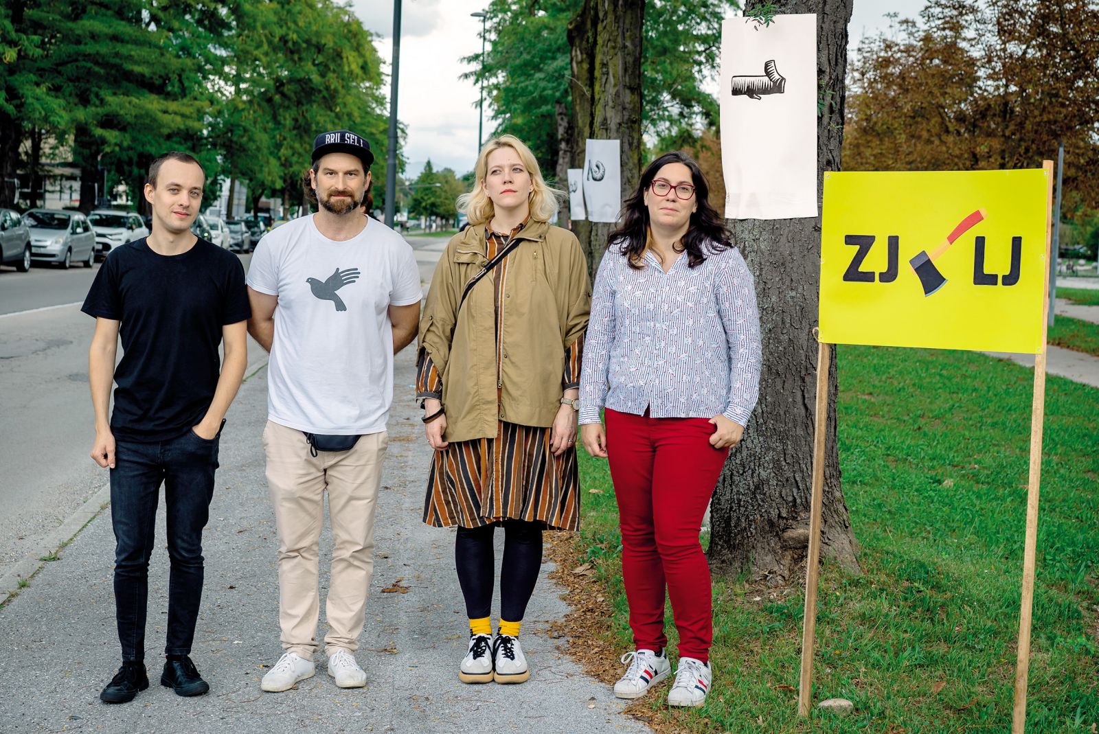 Protestna akcija Svetniškega kluba Levica MOL proti ljubljanoseku Zorana Jankovića, Linhartova c., LJ | Andi Koglot