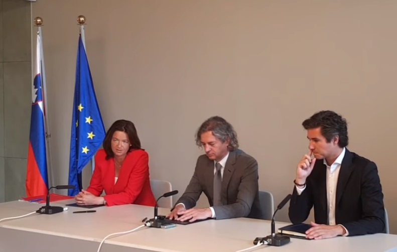 Tanja Fajon (SD), Robert Golob (Gibanje Svoboda) in Luka Mesec (Levica)