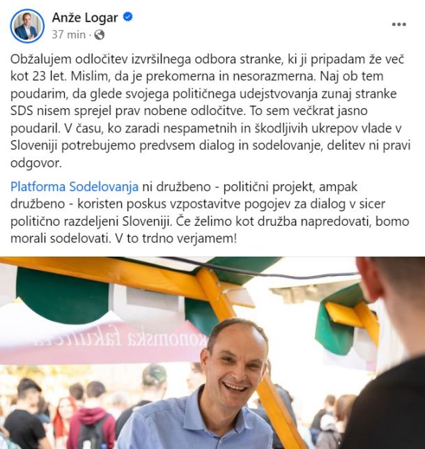 Logarjev zapis na Facebooku