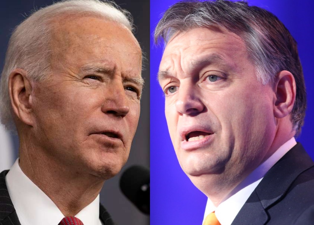 Ameriški predsednik Joe Biden in madžarski premier Viktor Orban