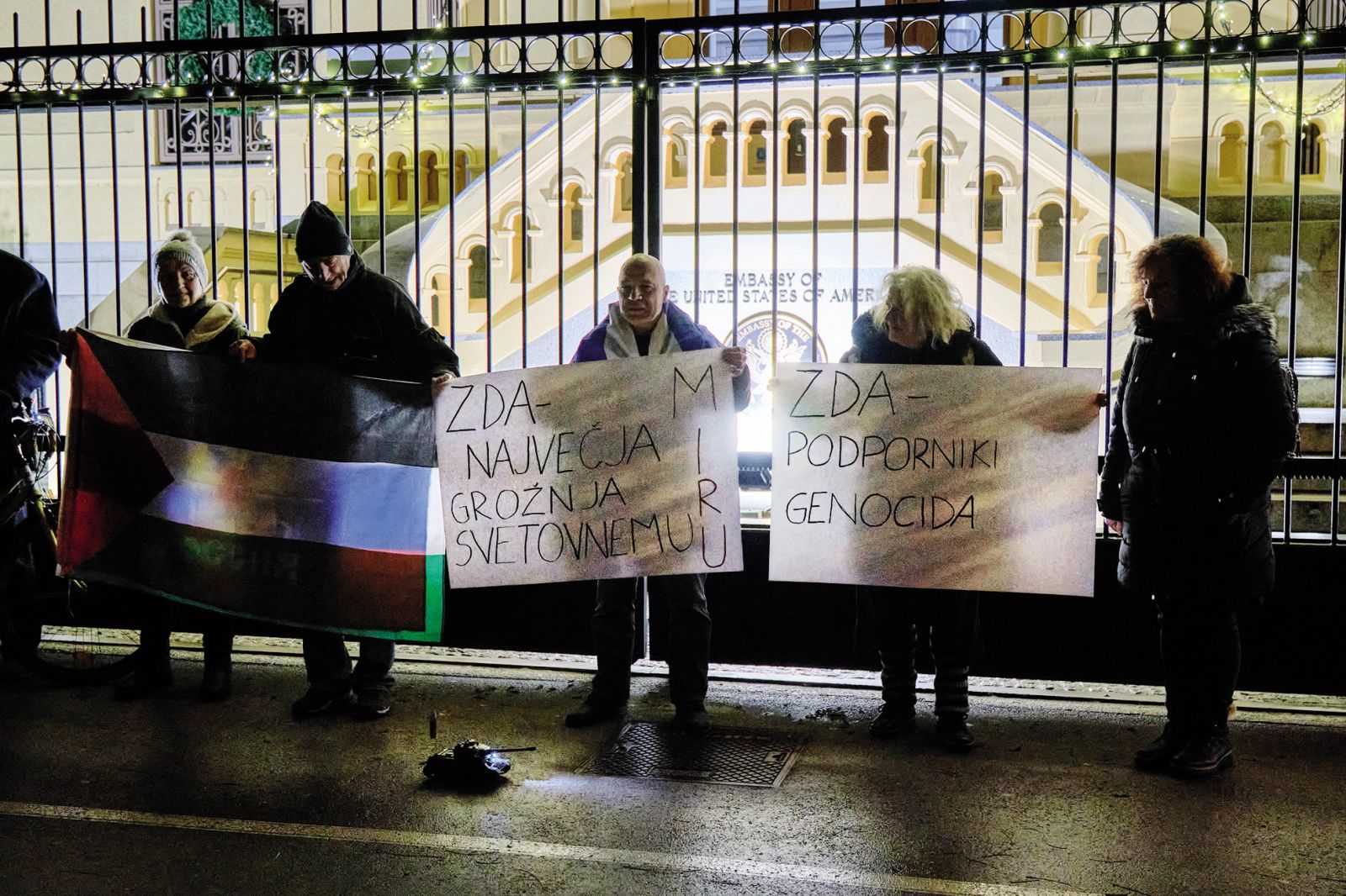 Protest v podporo Palestini pred veleposlaništvom ZDA, LJ | Janez Zalaznik