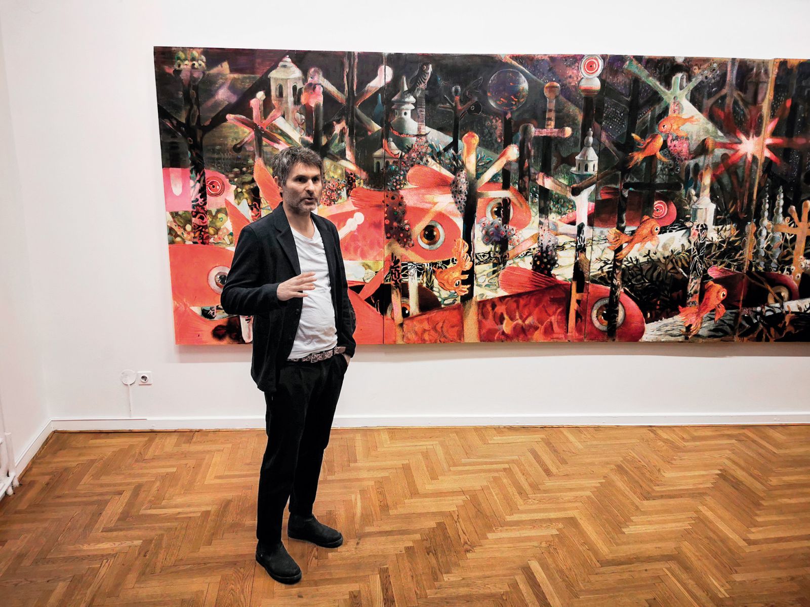 Mitja Ficko in Marko Jakše: Z neba v nebo; vodstvo Mitje Ficka, Mestna galerija, LJ | Borut Krajnc