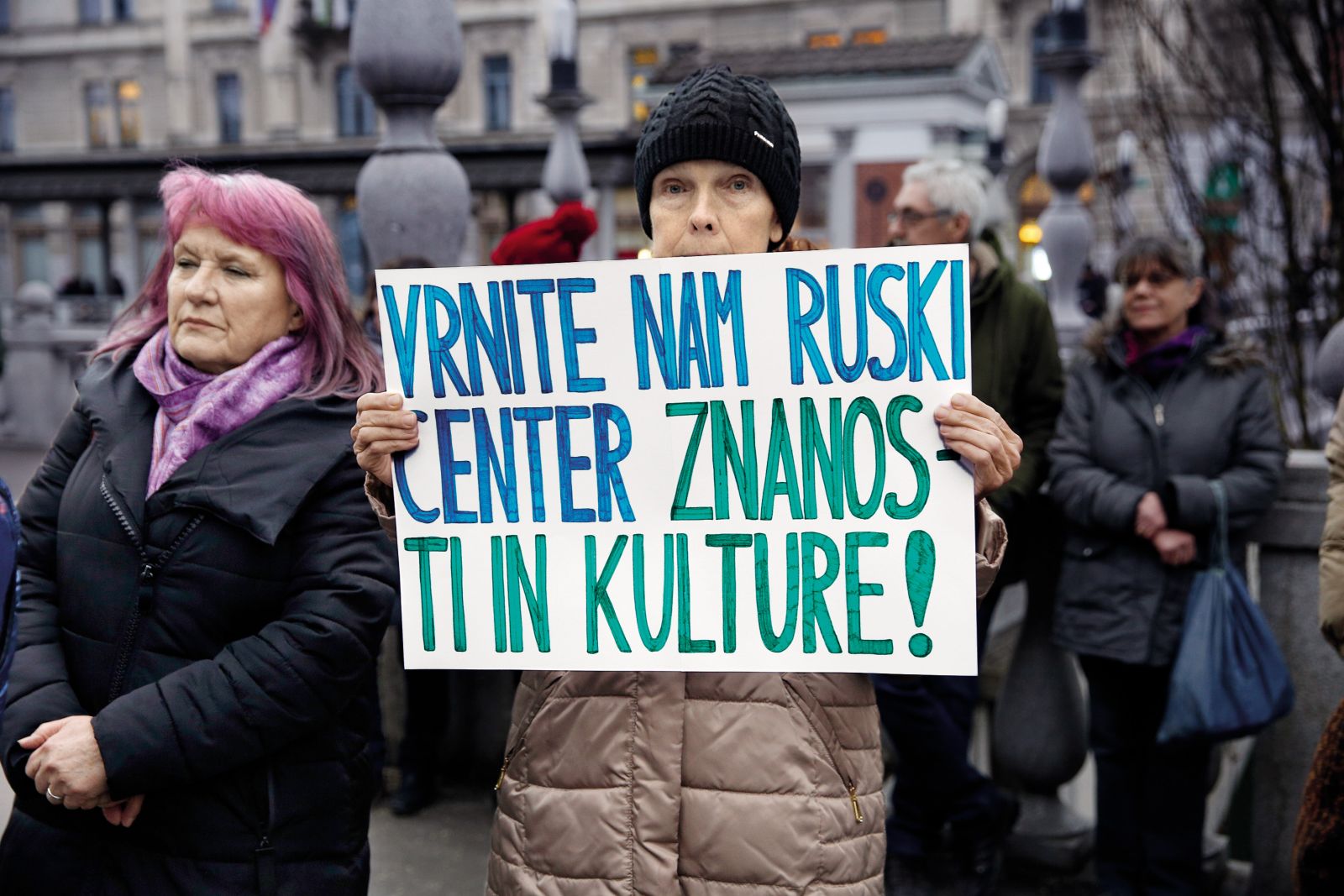 Demonstracije proti pošiljanju orožja v Ukrajino v Ljubljani | Borut Krajnc