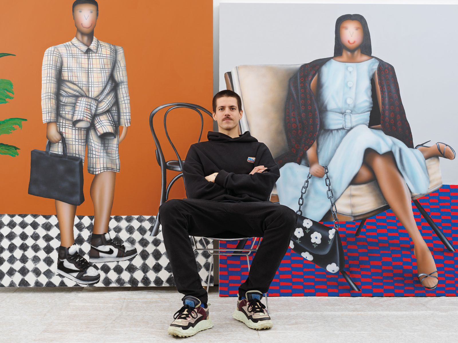 Umetnik Evgen Čopi Gorišek v svojem berlinskem ateljeju.