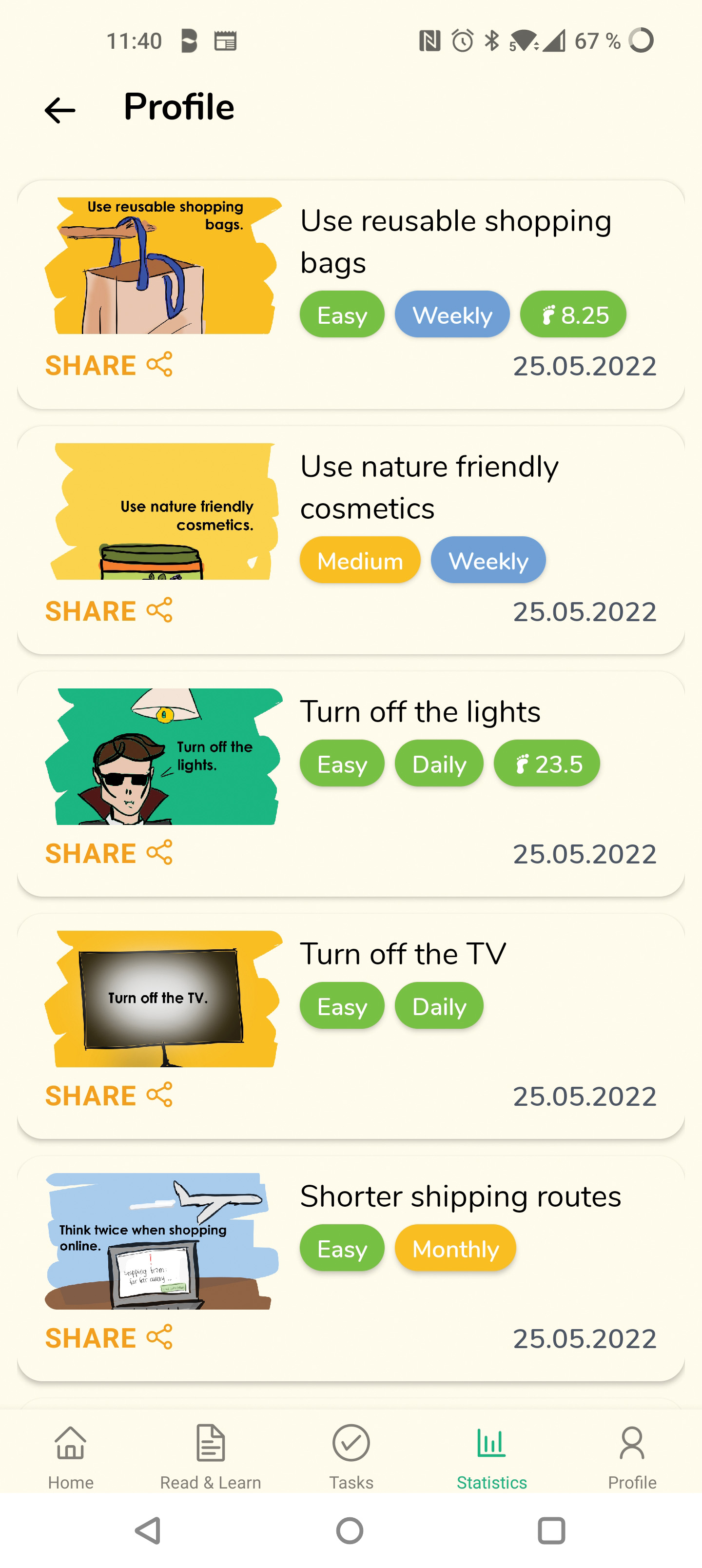 Kaj boš storil danes? Uporabil nakupovalne vrečke za večkratno uporabo in naravno kozmetiko? Boš ugašal luči in televizor?