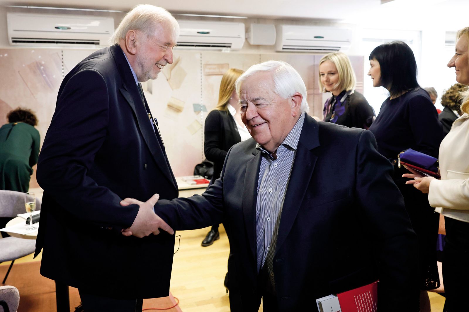 Milan Kučan in Dimitrij Rupel na predstavitvi knjige Dimitrija Rupla Voditelji Slovenije | Luka Dakskobler