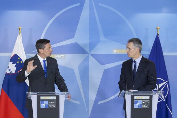 Nekdanji predsednik republike Slovenije Borut Pahor in generalni sekretar zveze NATO Jens Stoltenberg