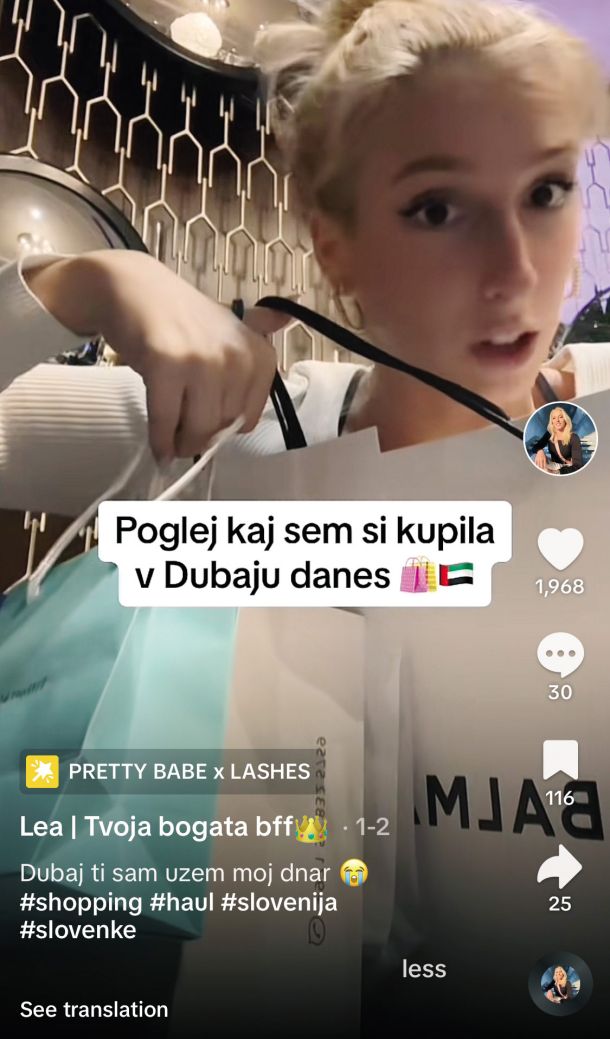 Lea Kos nam na TikToku obljublja, da bomo lahko z njeno pomočjo kmalu šopingirali v Dubaju.