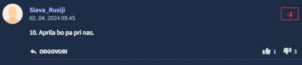 Komentar s spletnega portala 24ur, ki je povzročil paniko